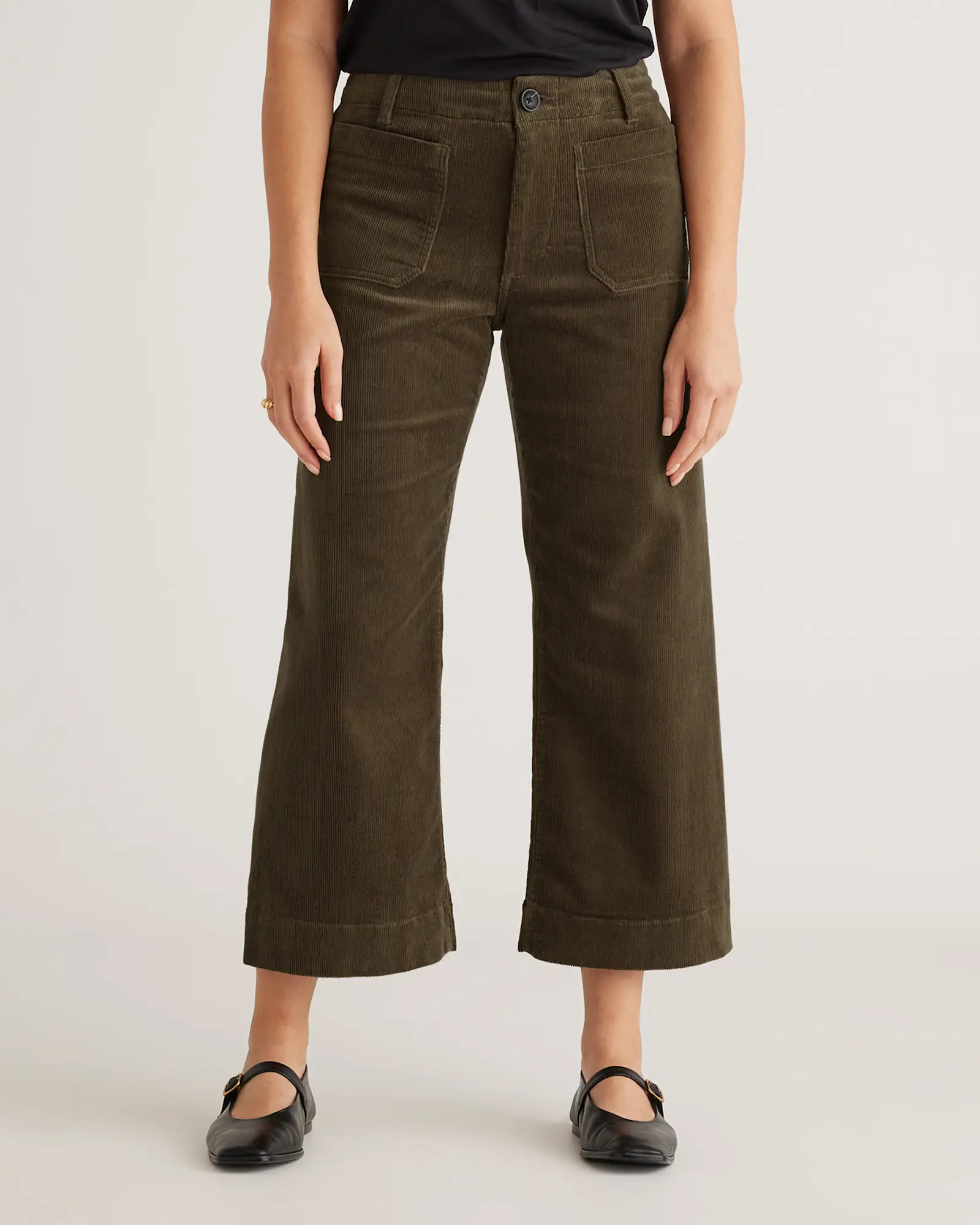 Organic Stretch Corduroy Cropped Wide Leg Pants | Quince
