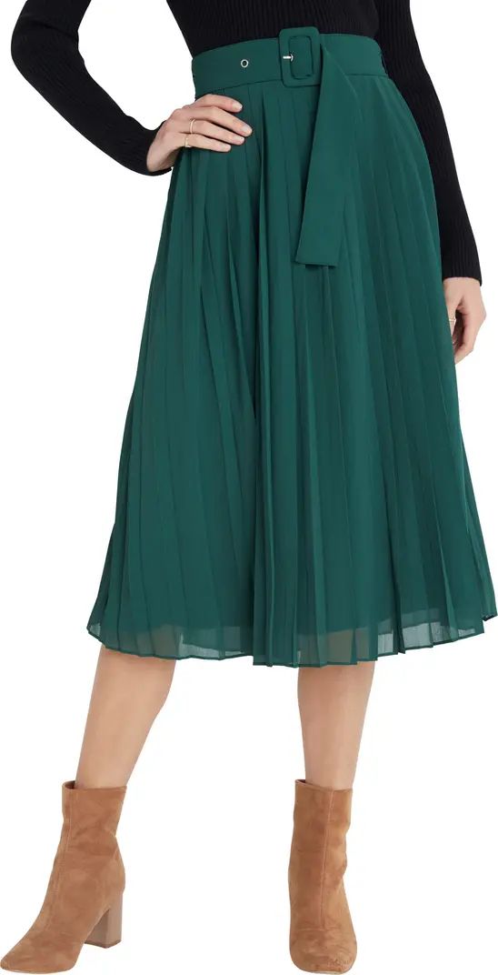 VICI Collection Belted Pleated Midi Skirt | Nordstrom | Nordstrom