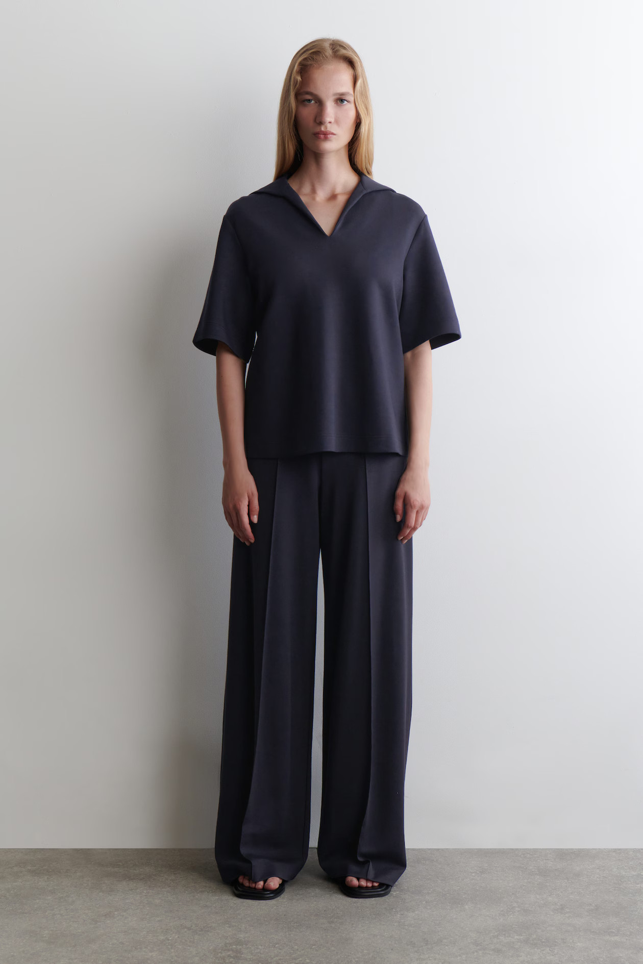MODAL WIDE-LEG PANTS - NAVY | COS | COS (EU)
