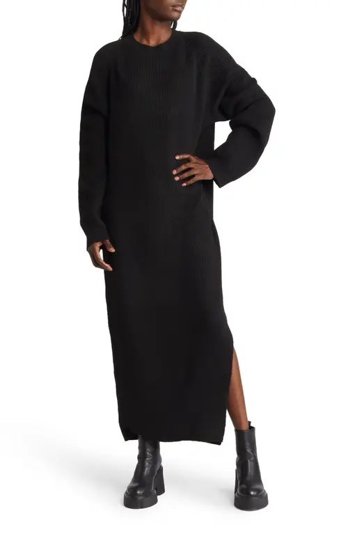 Topshop Maxi Sweater Dress in Black at Nordstrom, Size Medium | Nordstrom