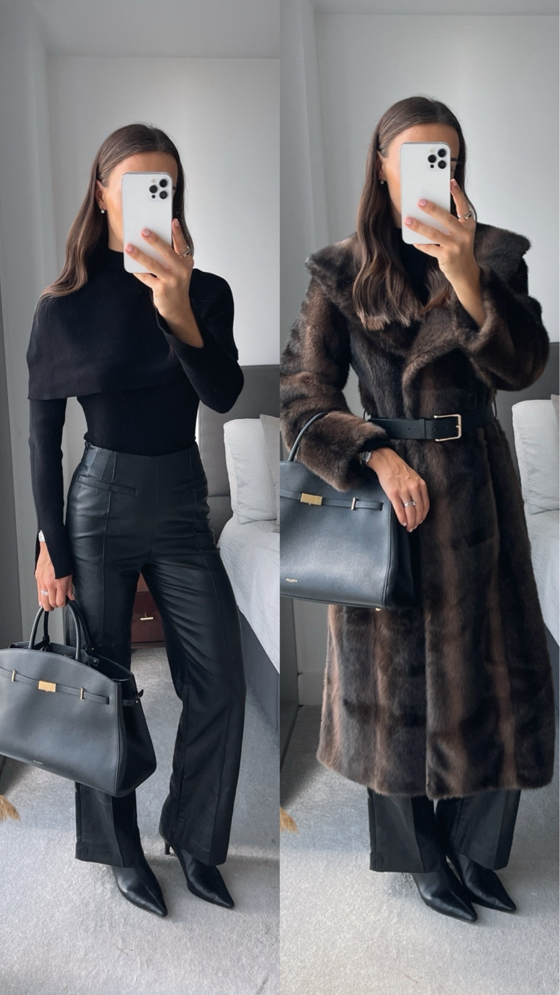 This black basic top with a removeable cape is so cool! & the faux leather trousers are SO good <3 you can use code ‘KMEM15’ for discount :)

#LTKdatenight #LTKmodest #LTKstyletip