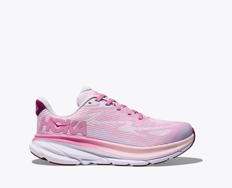 HOKA Clifton 9 Shoes in Starlight Glow/Wildflower, Size 5.5Y | Hoka One US