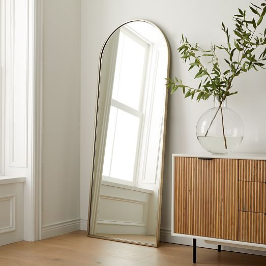 Metal Frame 74" Arched Floor Mirror | West Elm (US)