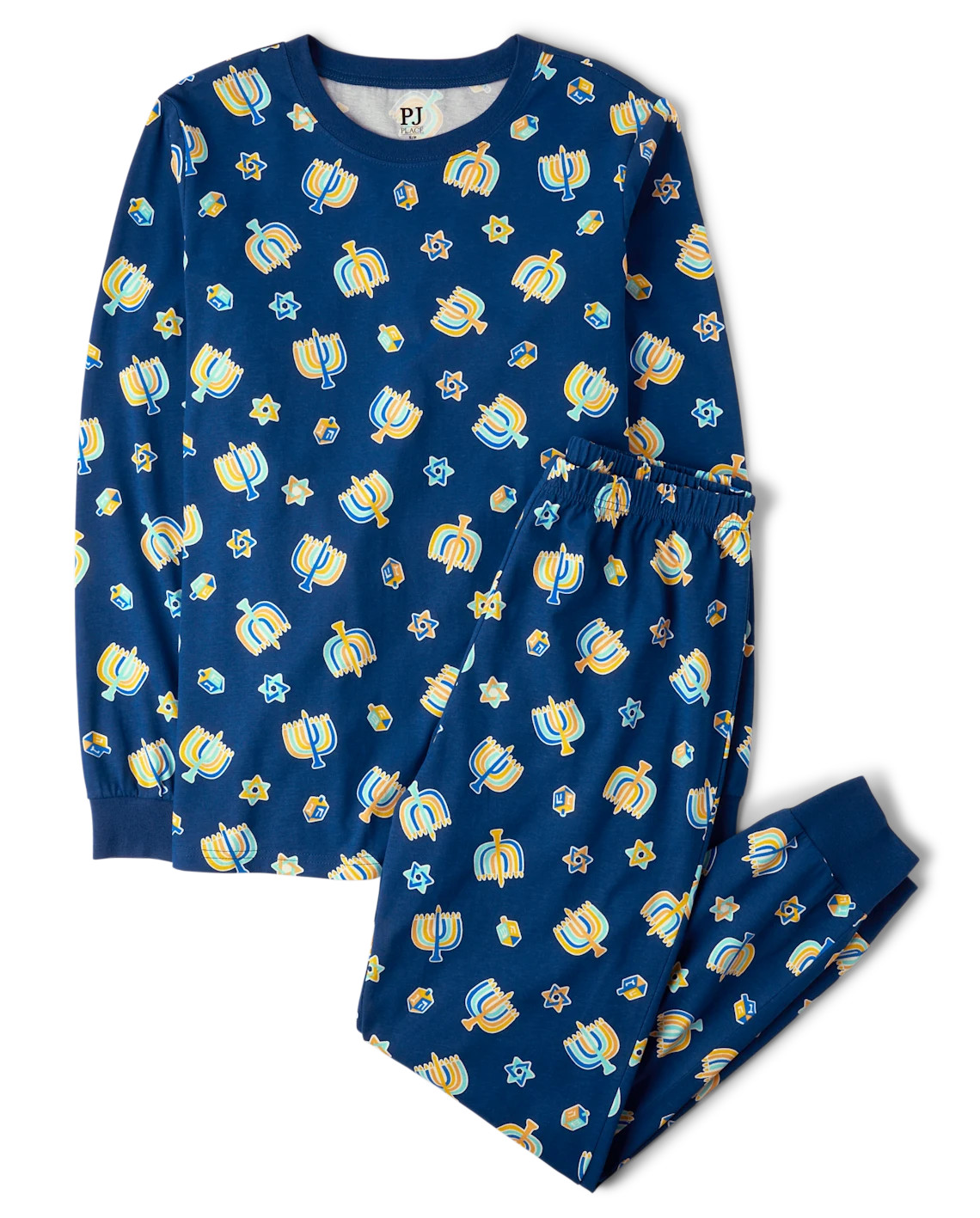 Adult Matching Family Glow Hanukkah Cotton Pajamas - blue | The Children's Place
