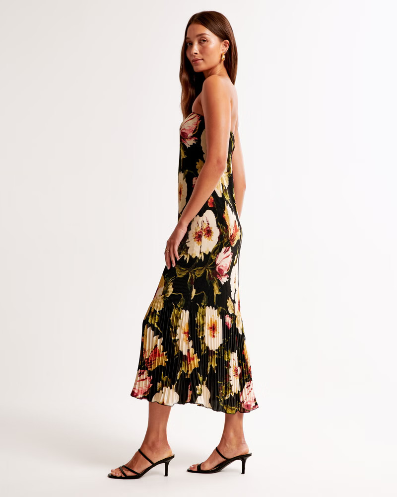 Women's The A&F Giselle Pleat Release Midi Dress | Women's Dresses & Jumpsuits | Abercrombie.com | Abercrombie & Fitch (US)