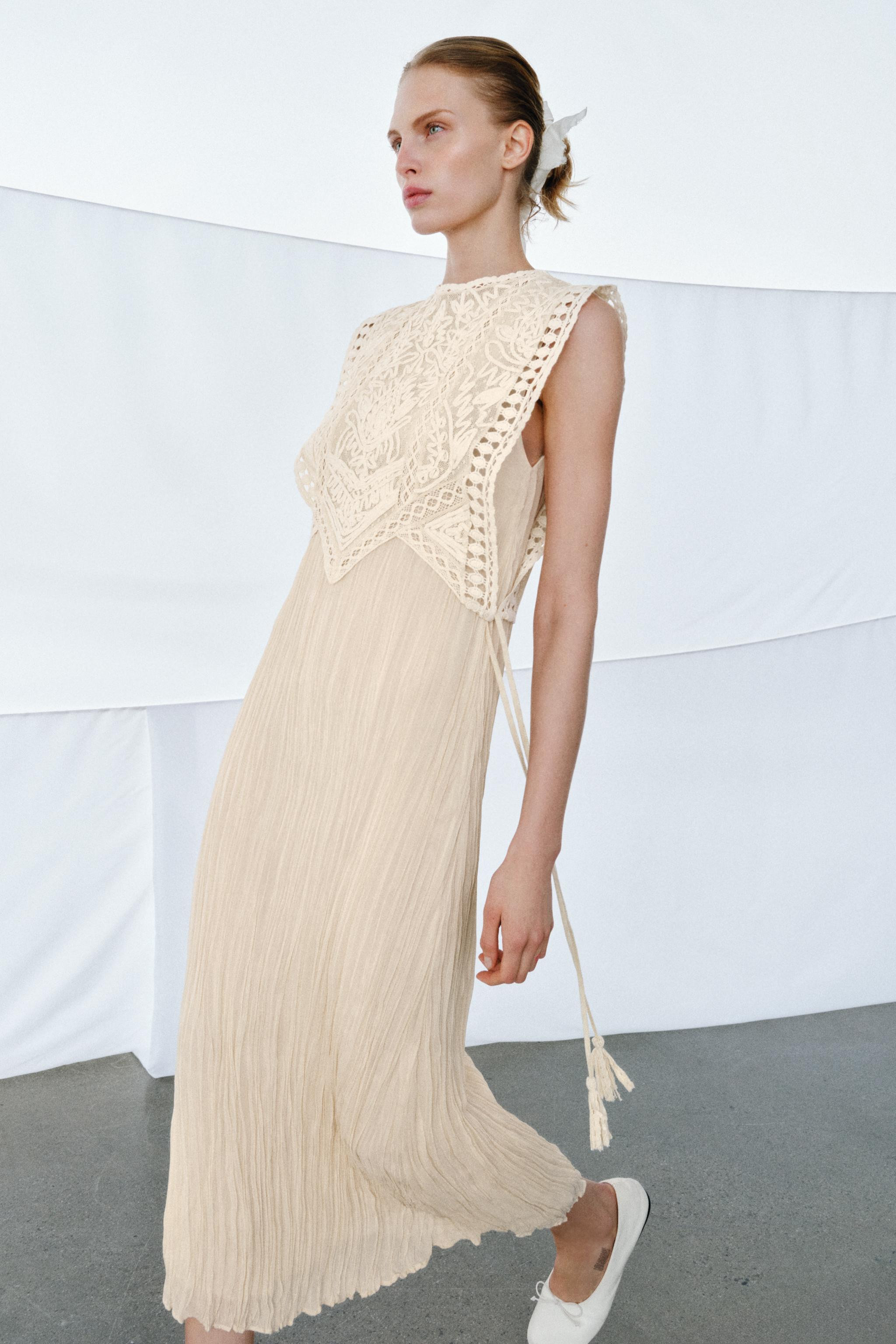 COMBINATION DRESS WITH DETACHABLE OVERLAY ZW COLLECTION | Zara US