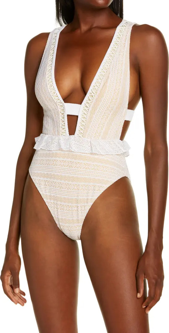 Lace Peplum One-Piece Swimsuit | Nordstrom