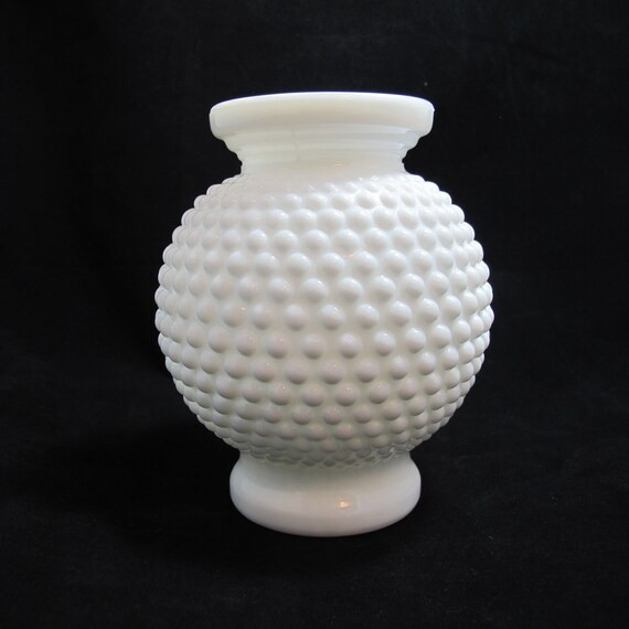 Vintage Rounded Hobnail Milk Glass Vase | Etsy | Etsy (US)