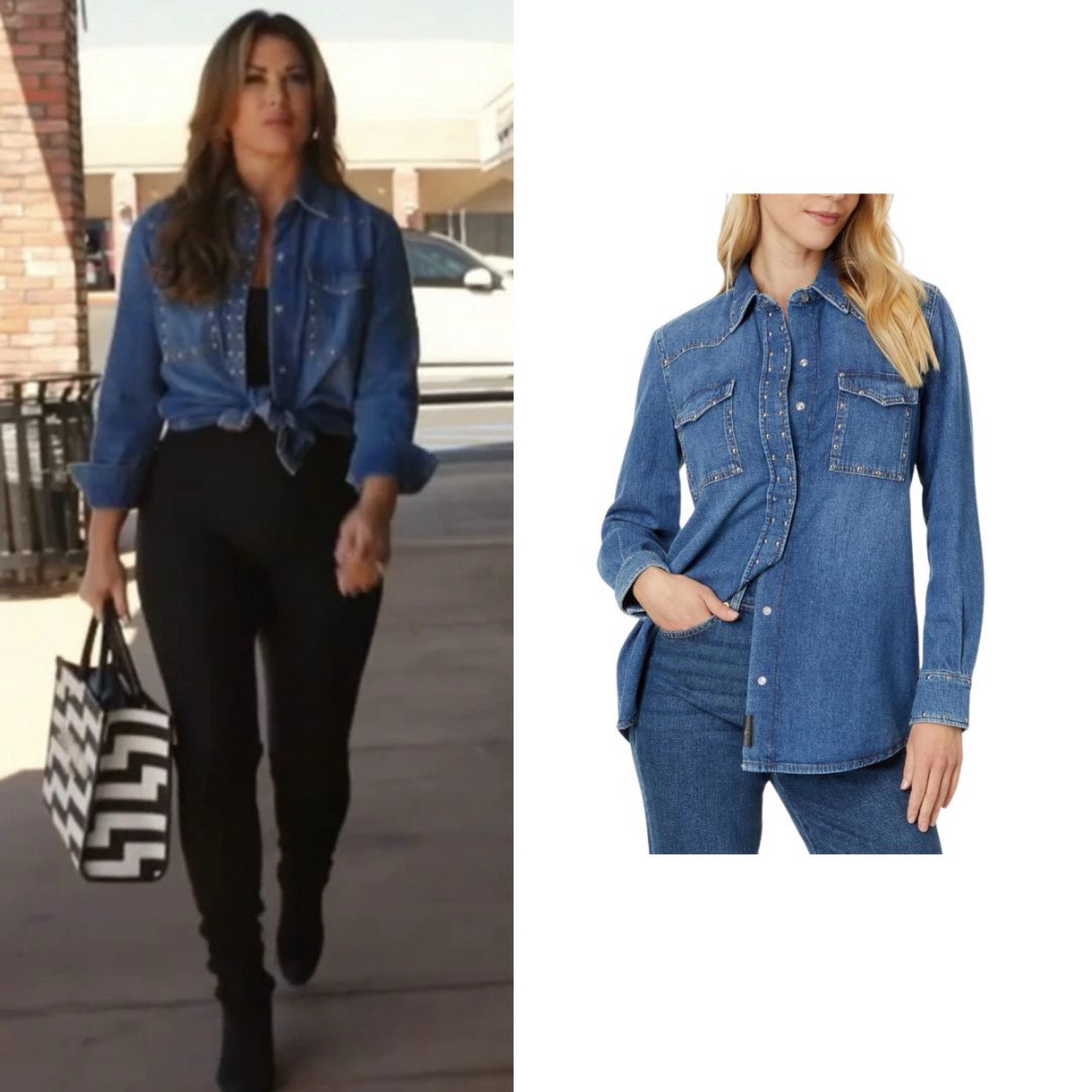 Emily Simpson’s Studded Denim Shirt 