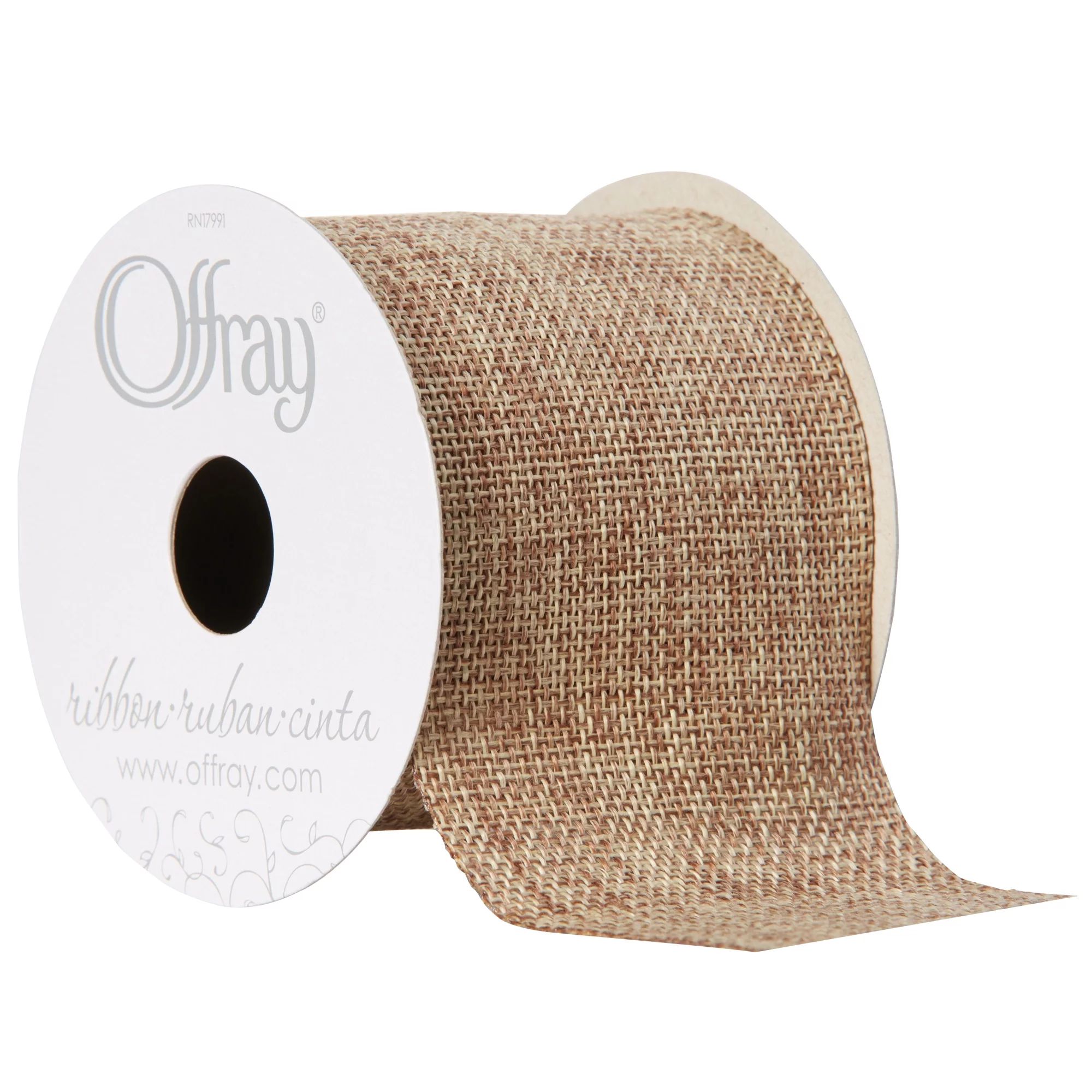 Offray Ribbon, Natural 2 1/2 inch Woven Burlap Woven Ribbon, 9 feet | Walmart (US)