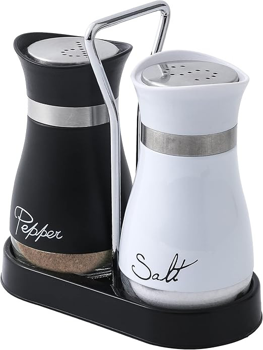 Salt and Pepper Shakers Set, Stainless Steel with Glass Bottle for Table, RV, Camp, BBQ, Set of 2... | Amazon (US)