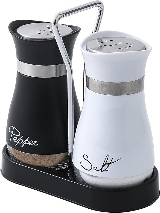 Salt and Pepper Shakers Set, Stainless Steel with Glass Bottle for Table, RV, Camp, BBQ, Set of 2... | Amazon (US)