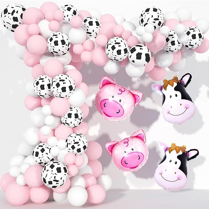 Amazon.com: Cow Party Decorations 130 Pcs, TOPLLON Farm Animal Balloon Garland Kit with Cow Pr... | Amazon (US)