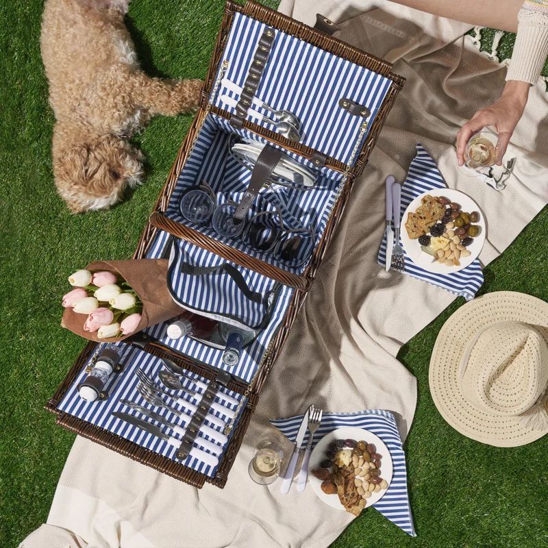 Seaside Insulated Picnic Basket, Service for 4 | Wayfair North America