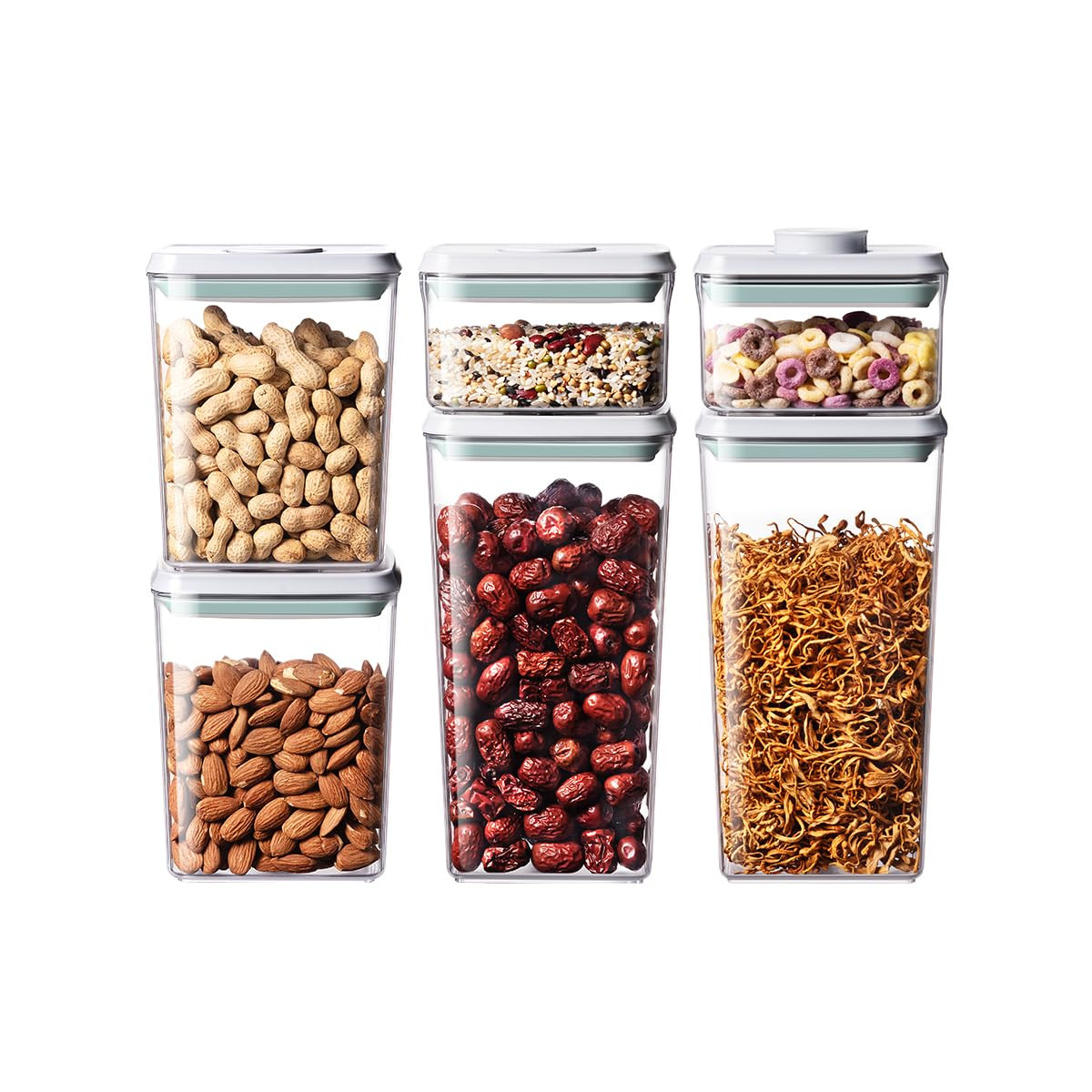 Pop Food Storage Containers Set, 6Pcs Airtight Containers with Lids for Kitchen Pantry Organizers... | Amazon (US)
