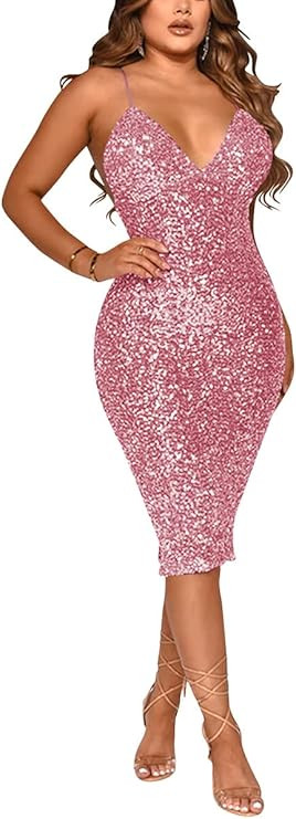 BFFBABY Satin Dress for Women Sexy Sleeveless Adjustable Spaghetti Strap Backless Ruched Cocktail... | Amazon (US)