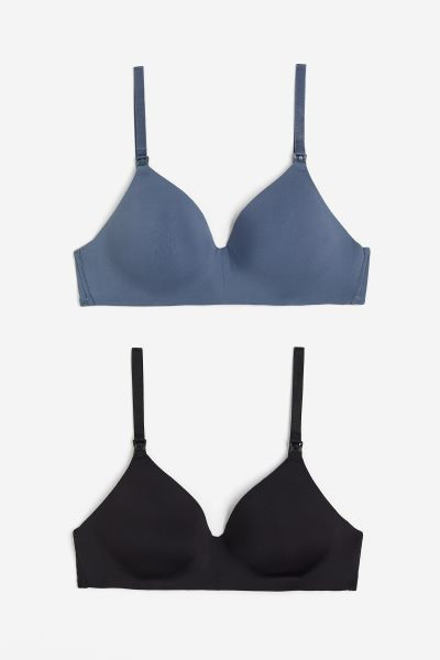 MAMA 2-pack Padded Soft-cup Nursing Bras | H&M (US + CA)