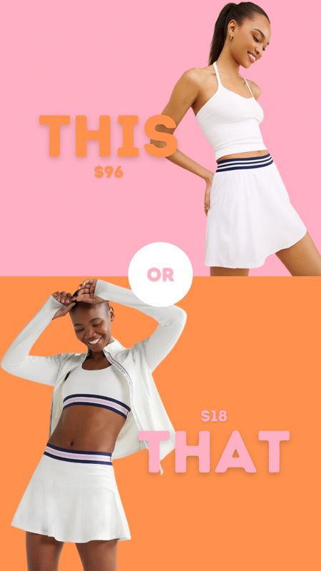 This or that… tennis skirt 

#LTKStyleTip #LTKSeasonal #LTKActive