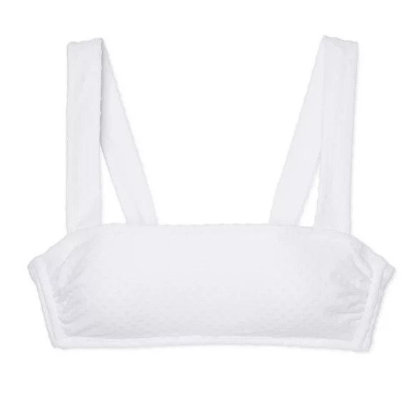 Women's Pique Square Neck Bralette Bikini Top - Xhilaration™ White | Target