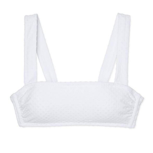 Women's Pique Square Neck Bralette Bikini Top - Xhilaration™ White | Target