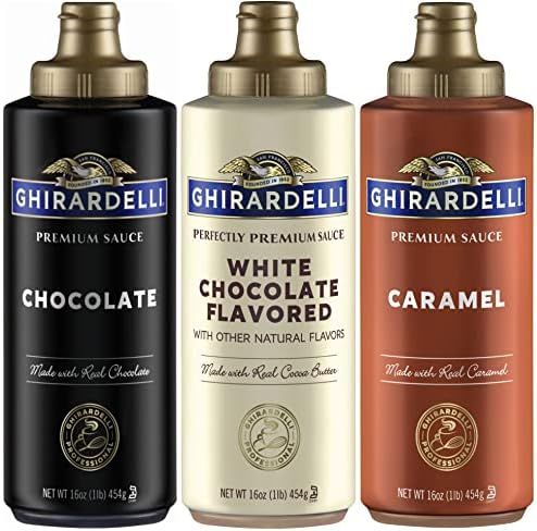 Ghirardelli Squeeze Bottles - Caramel, Chocolate & White Chocolate - Set of 3 | Amazon (US)