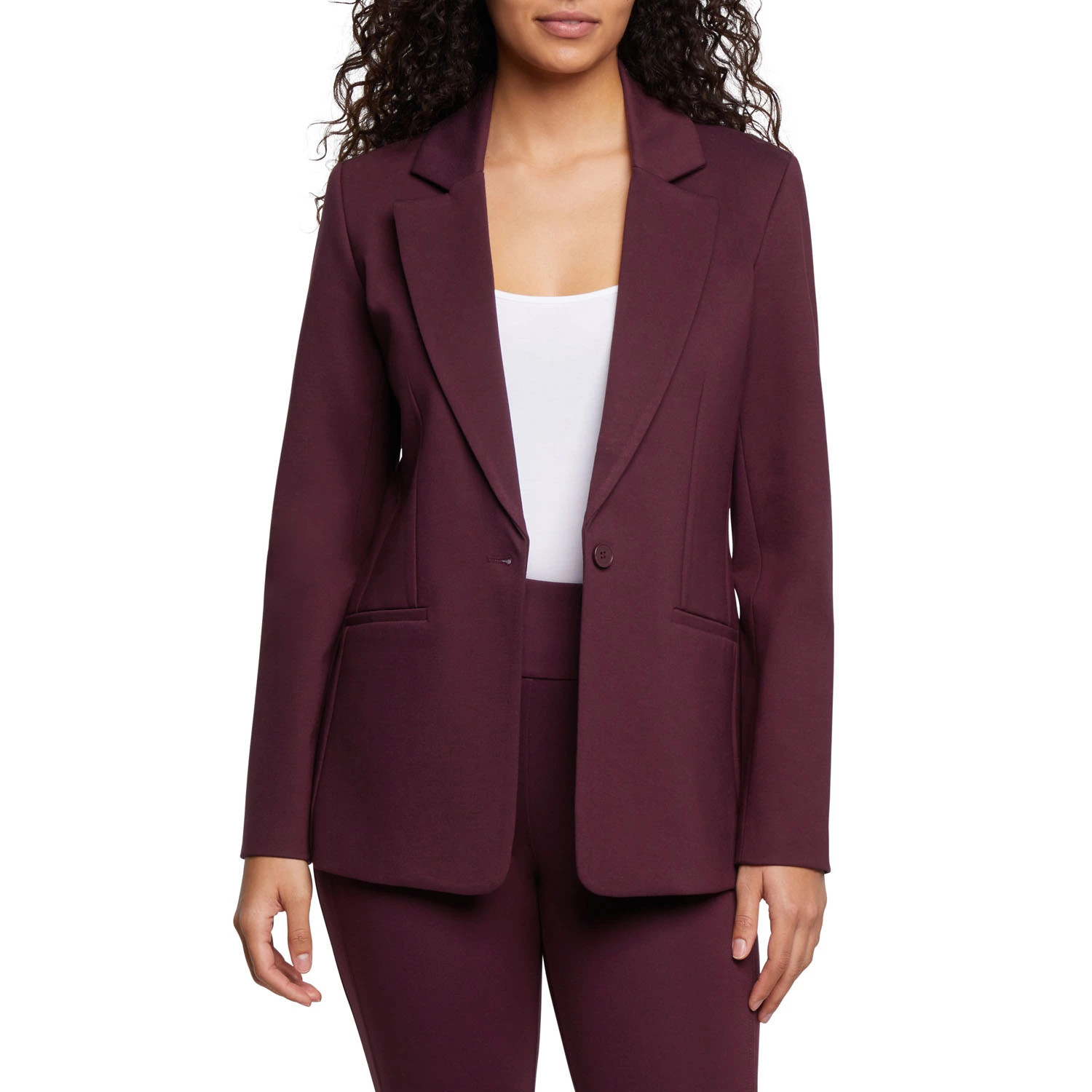 Express Women's Ponte Blazer BurgundyM:- M, Burgundy | Sam's Club