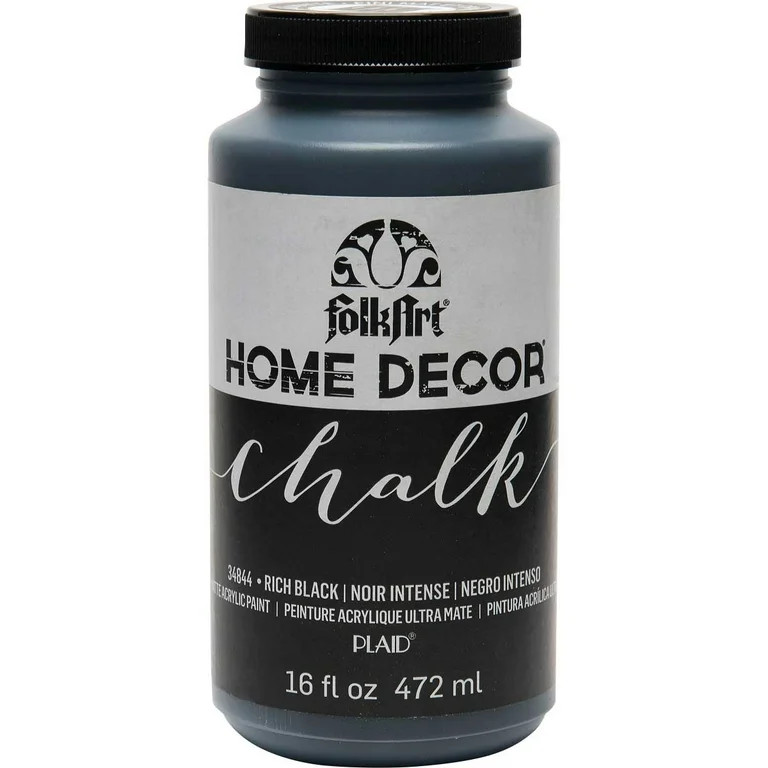 FolkArt Home Decor Chalk Paint 16 oz - Rich Black | Walmart (US)