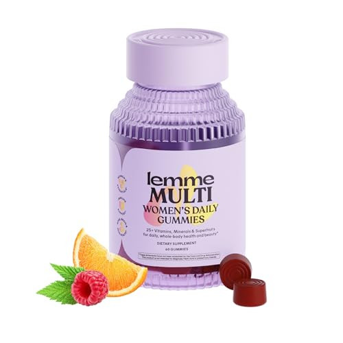 Lemme Women's Multivitamin Gummies, Daily Nutritional Support with Vitamins A, C, D, E, Biotin, Folic Acid, Zinc & Inositol, Bone, Brain, Skin & Immune Health, Raspberry Orange, 30-Day Supply | Amazon (US)