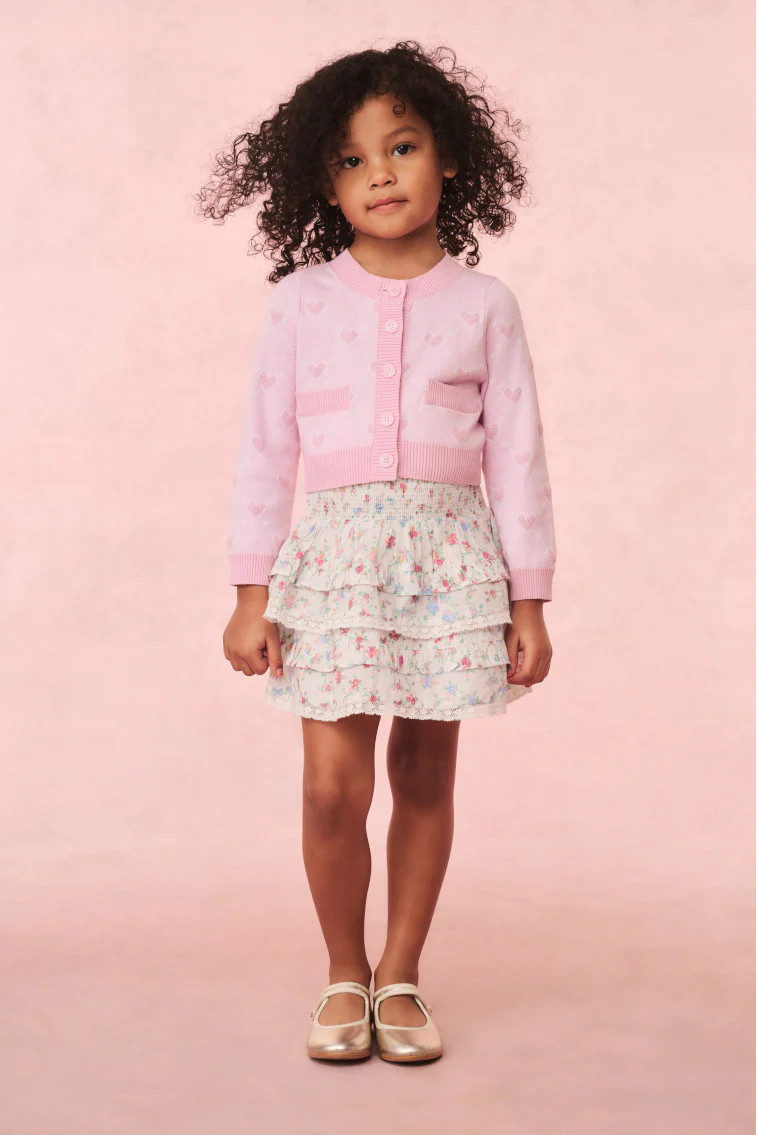 Girls Steran Cotton Heart Cardigan | LoveShackFancy