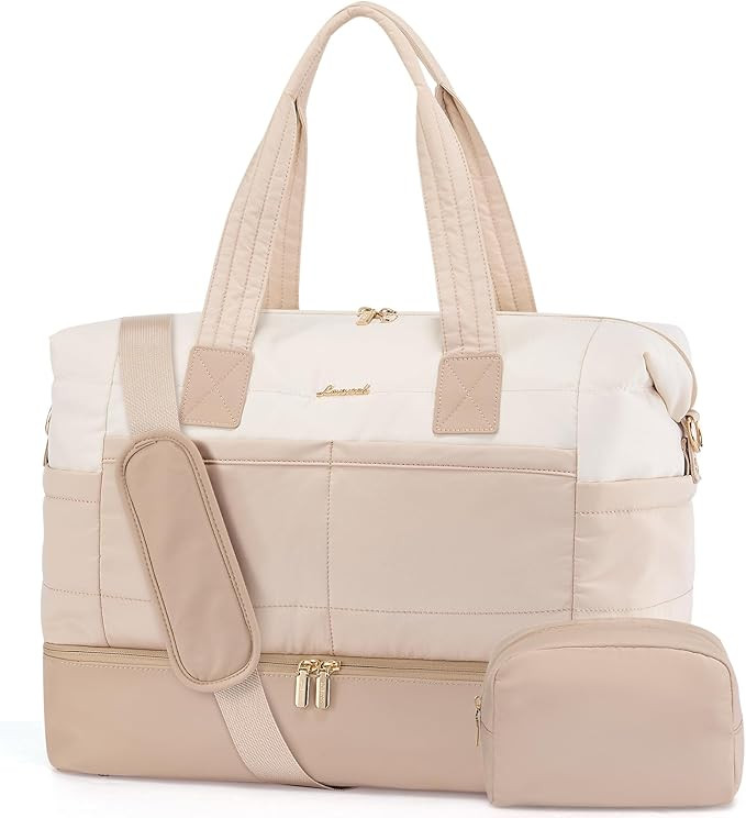 LOVEVOOK Travel Duffle Bag - Puffer Weekender Bags For Women with Shoe Compartment,40L Carry On O... | Amazon (US)