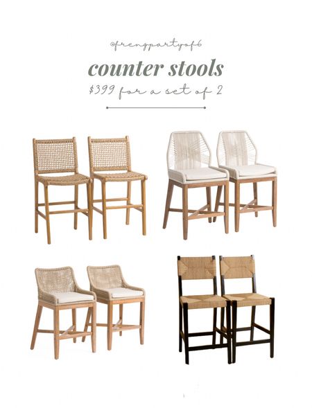 Affordable counter stools! These all come in a set of 2 for $399  

#LTKhome #LTKsalealert