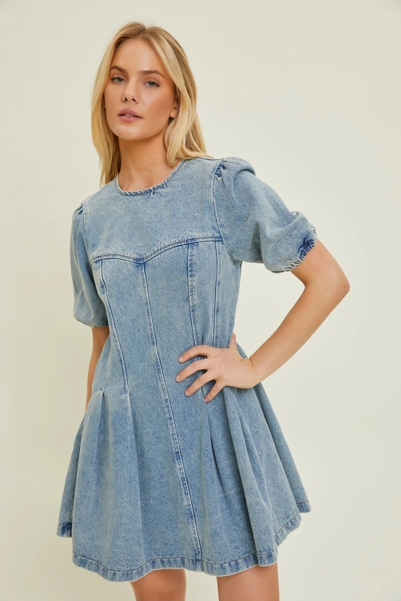 Denim Washed Denim Mini Dress | PinkBlush Maternity