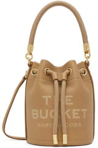 Beige 'The Leather Mini Bucket' Bag | SSENSE