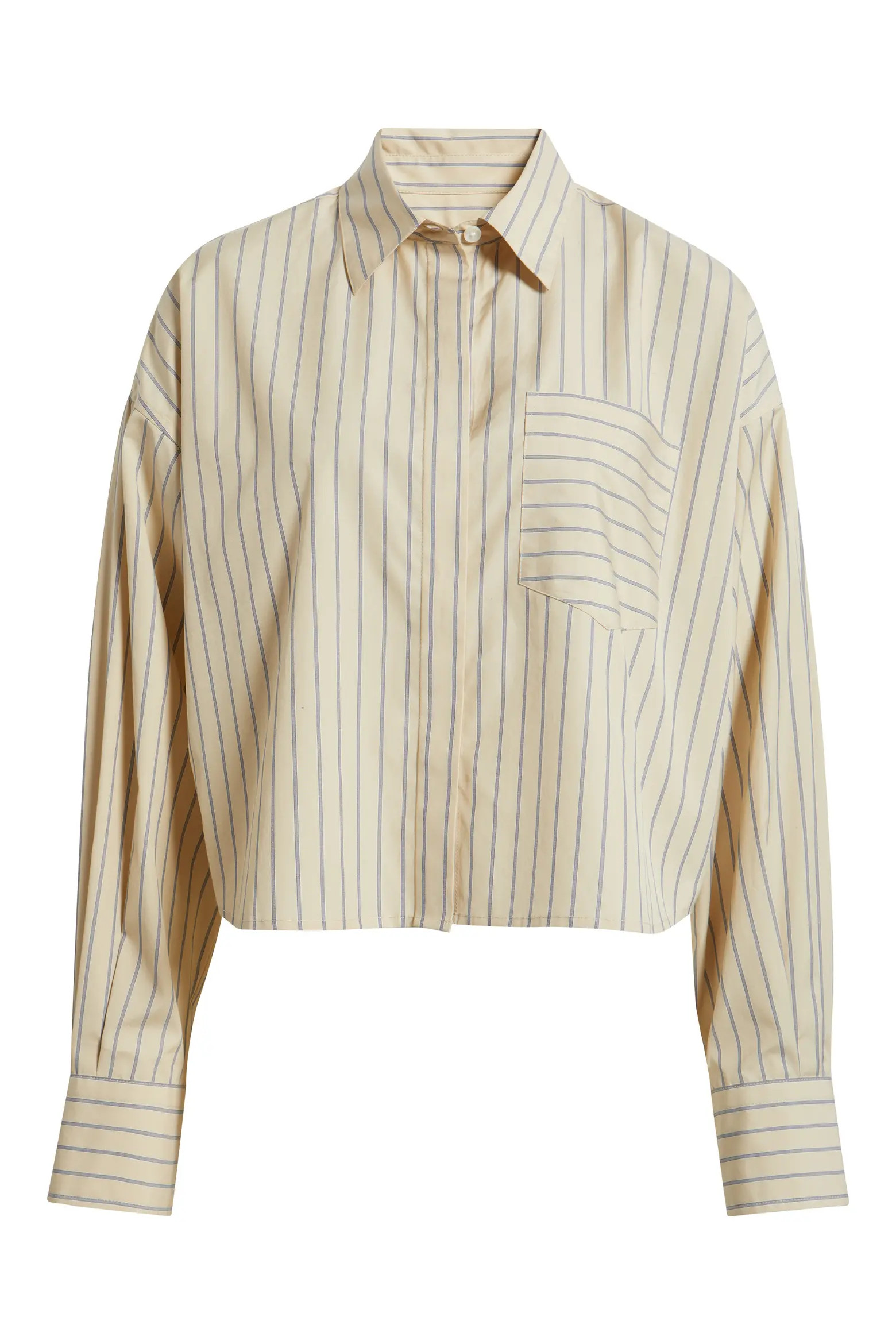 Molly Stripe Crop Cotton Button-Up Shirt (Women) | Nordstrom | Nordstrom