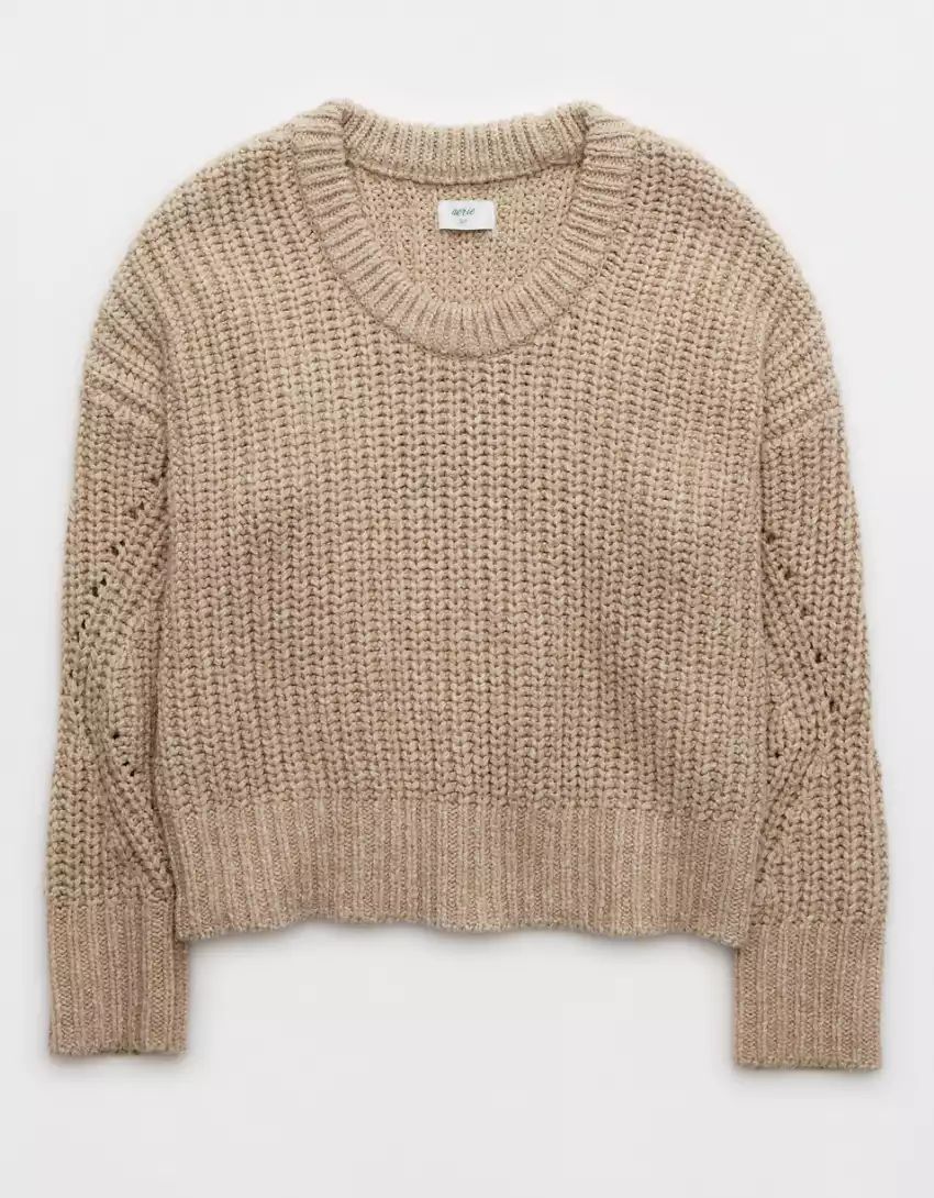 Aerie Wide Rib Crew Sweater | Aerie