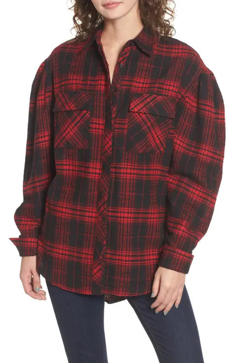 AFRM Victoria Oversize Flannel Shirt | Nordstrom