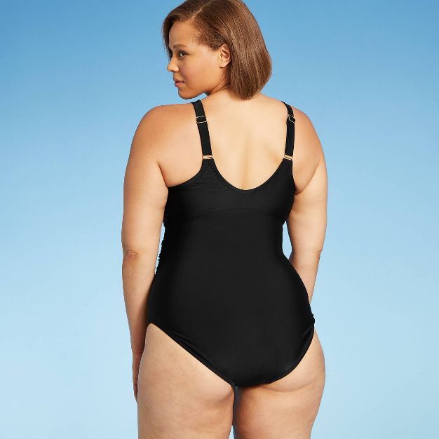 Women's Grommet Scallop High Coverage One Piece Swimsuit - Kona Sol™ | Target