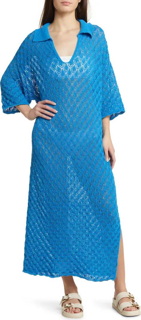 Topshop Pointelle Stitch Polo Sweater Dress | Nordstromrack | Nordstrom Rack