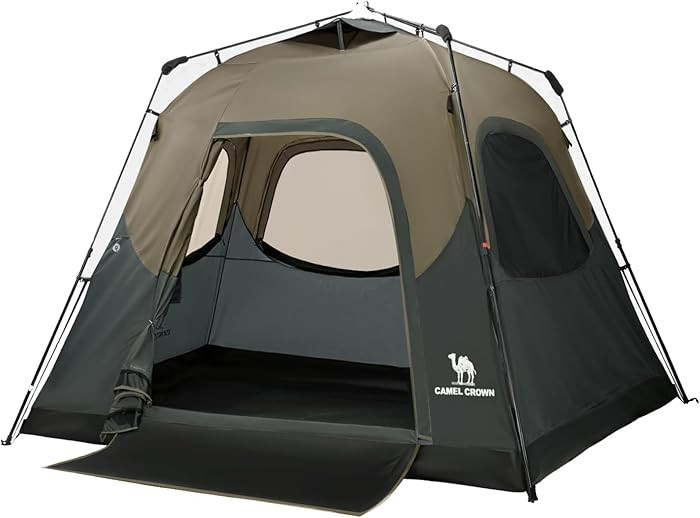 CAMEL CROWN Instant Tents for Camping 4-6 Person Tent Waterproof Easy Setup Sets Up in 60 Seconds... | Amazon (US)