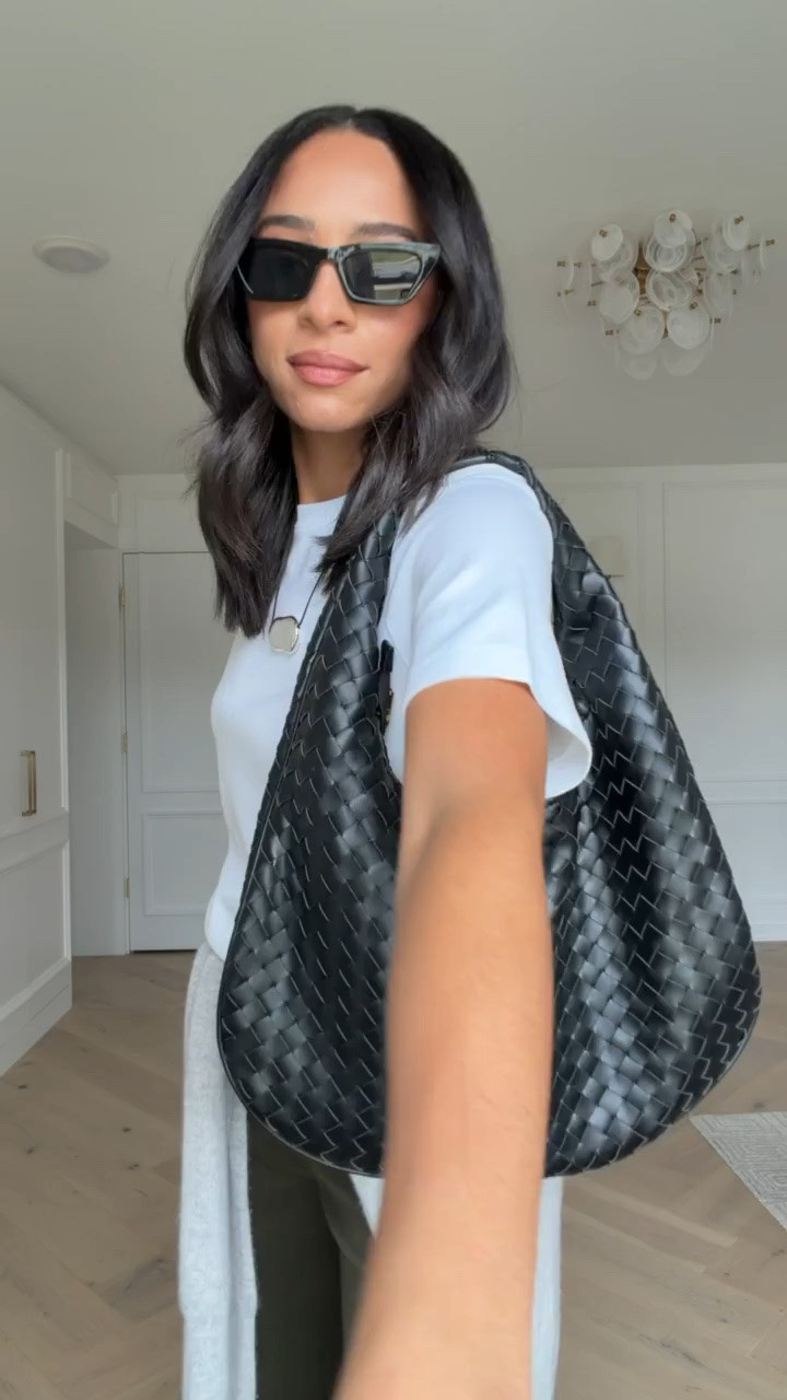 Use code NENAXSPANX to save 15% off your first order! The color of these pants is so perfect for transitioning into fall! Wearing size S short sleeve bodysuit, size S grey sweater and size S Tall wide leg pants 

casual chic outfit, work from home outfit, summer outfit, summer fashion, mom outfit, postpartum outfit, spanx pants, errands outfit, work outfit, office outfit, workwear
