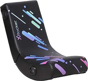 X Rocker Galaxy 2.0 BT Printed PU Floor Rocker Gaming Chair, 33.46" x 16.14" x 25.59", Black | Amazon (US)