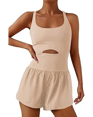 ReachMe Womens Running Onesie Workout Rompers Athletic Romper One Piece Outfits Exercise Jumpsuit... | Amazon (US)