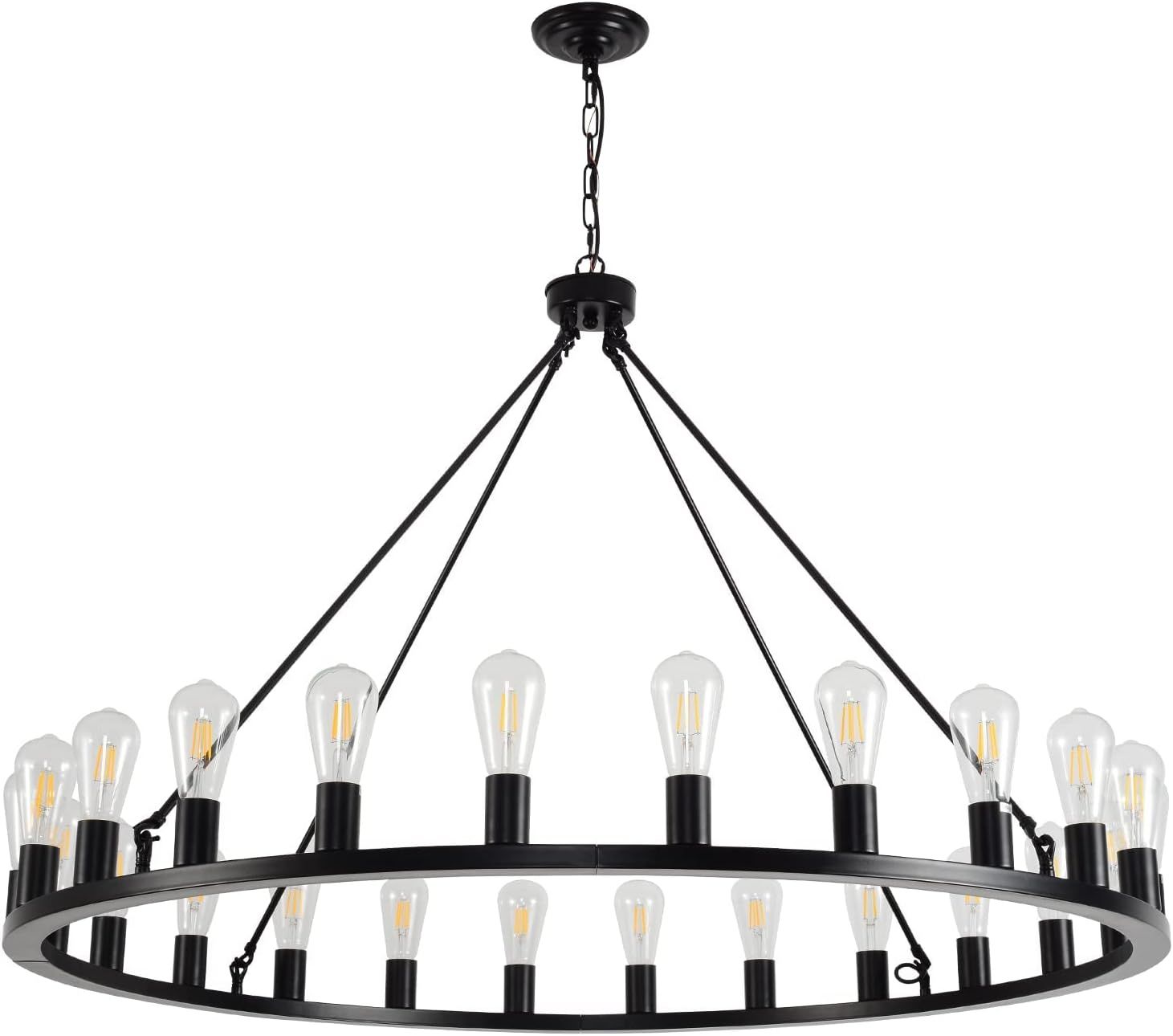 Wagon Wheel Chandelier 36-Light 60-Inch, Farmhouse Industrial Style Chandelier Rustic Candle Pend... | Amazon (US)