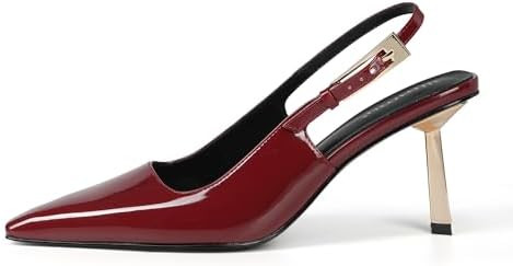 iiimmu Slingback Heels for Women 3.5 in / 4 in Kitten Heel Closed Toe Pumps Dress Shoes | Amazon (US)