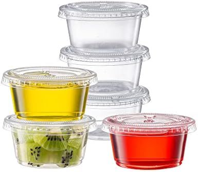 [100 Sets - 2 oz.] Jello Shot Cups with Lids, Small Plastic Condiment Containers for Sauce, Salad... | Amazon (US)