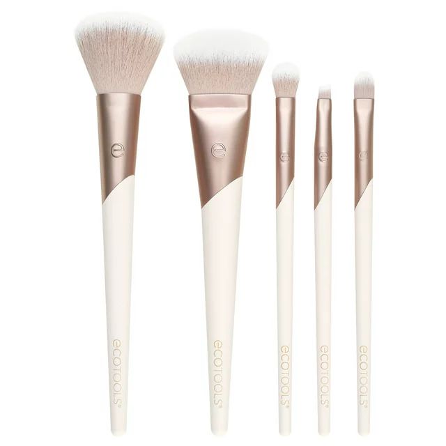EcoTools Luxe Natural Elegance Professional Face Makeup & Foundation Brush Set, For Face, Cheek, ... | Walmart (US)