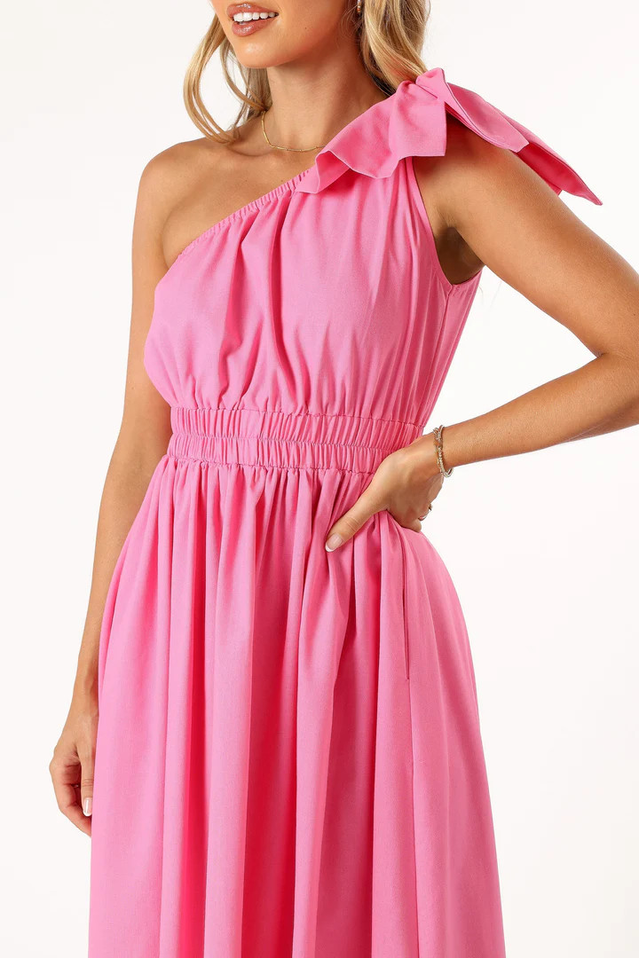 Kailey One Shoulder Maxi Dress - Hot Pink | Petal & Pup (US)
