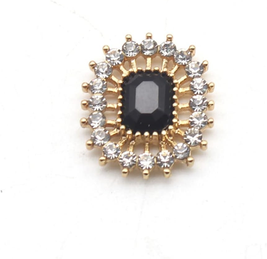 10PCS 17 * 20MM Rectangular Metal Rhinestone Flat Button Button for DIY Wedding Clothing Bags Hair Accessories Decorative Jewelry | Amazon (US)