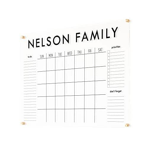 Large Acrylic Calendar, Dry Erase Monthly Acrylic Calendar, Dry Erase Wall Calendar | Amazon (US)