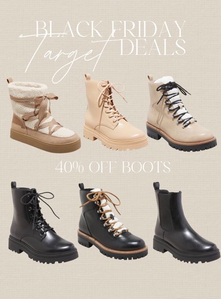 Black Friday deals 40% off boots #target #boots #winterboots #snowboots #womensboots #blackboots #sherpaboots #marcfisherdupes #cuteboots 

#LTKHoliday #LTKsalealert #LTKshoecrush